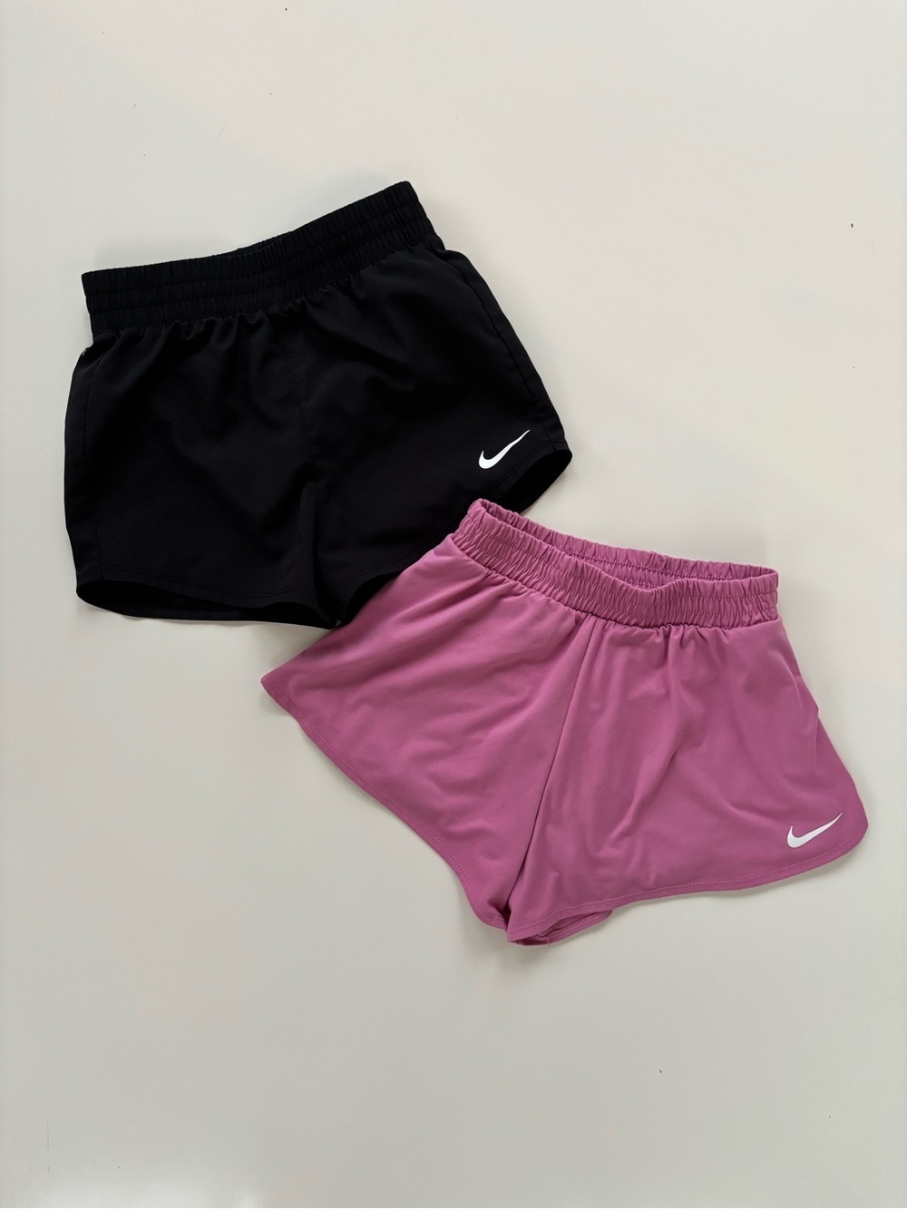 Nike Dri-FIT Black Pink Athletic Shorts Sporty Lined LOT OF TWO Size 6/7